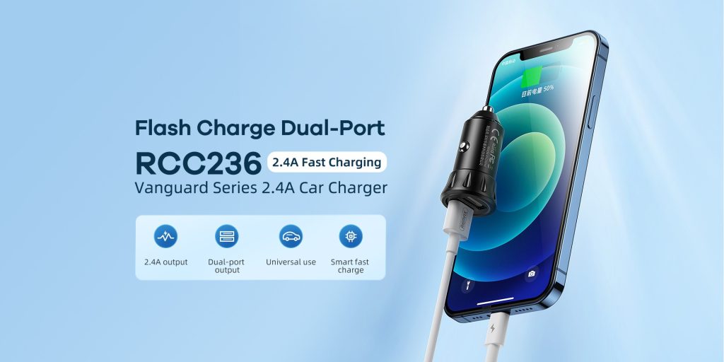 Tẩu sạc xe hơi 2 cổng Remax RCC236