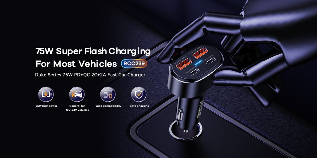 Tẩu sạc oto 75w cao cấp Remax RCC239