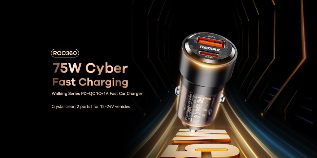 Tẩu sạc nhanh xe hơi 75w Remax RCC360