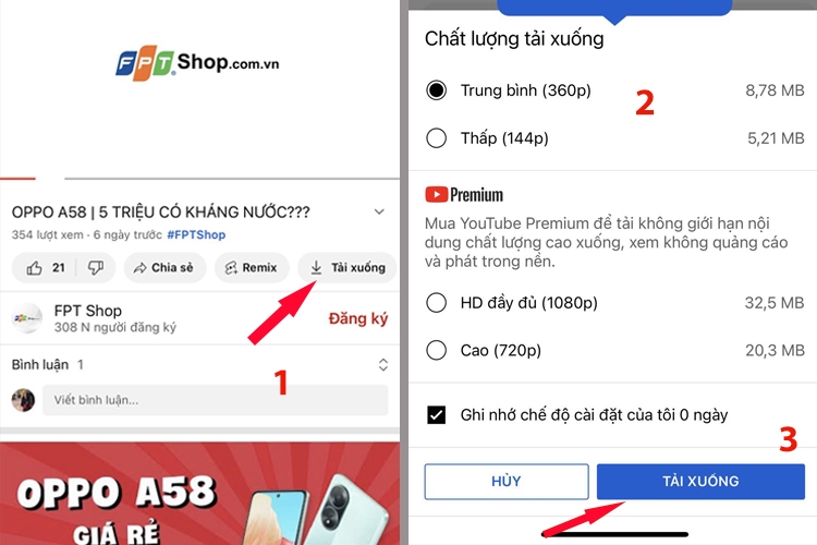 Trên điện thoại iPhone