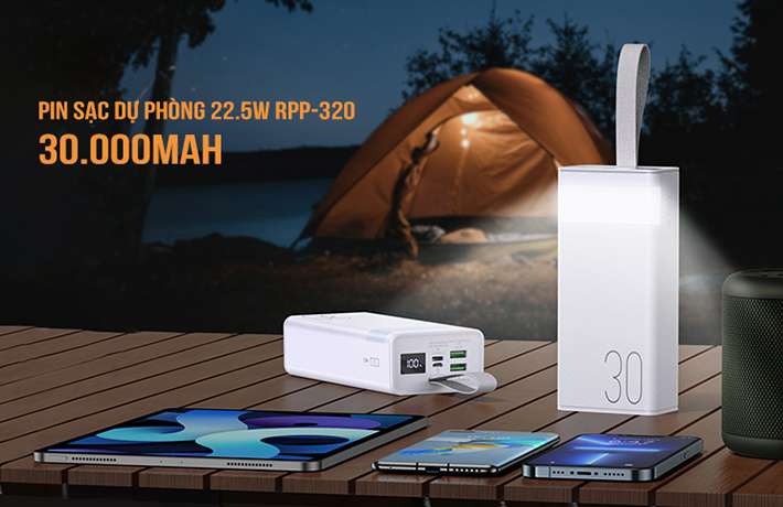 sạc dự phòng 30000mah sạc bao lâu thì đầy Pin sạc dự phòng 30000mAh 22.5W Remax RPP-320