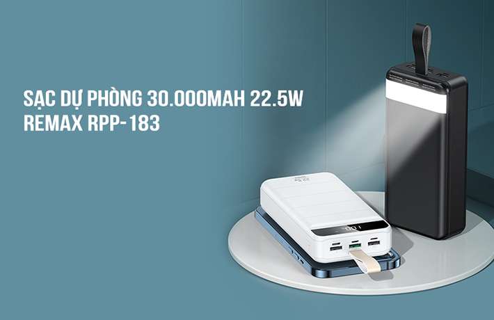 Sạc dự phòng 30000mAh 22.5W Remax RPP-183