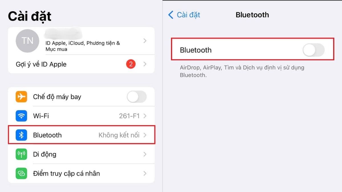 Kích hoạt Bluetooth trên iPhone